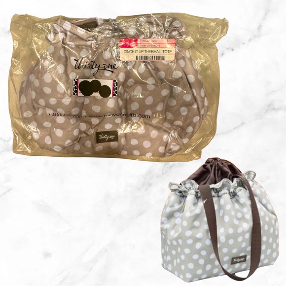 NEW thirty-one Cinch-It-Up Thermal Tote in Lotsa Dot - Style 3785 - Picture 1 of 7